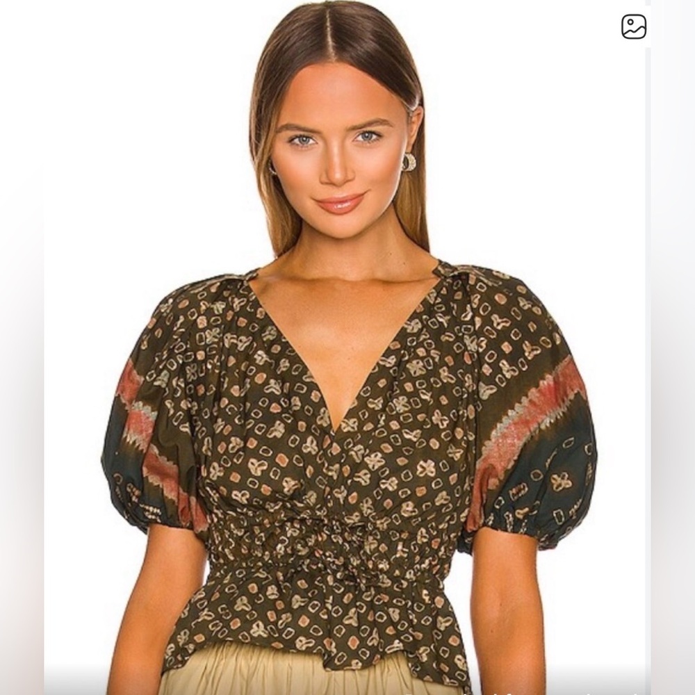 Ulla Johnson Leopard Print Puff Sleeve Blouse